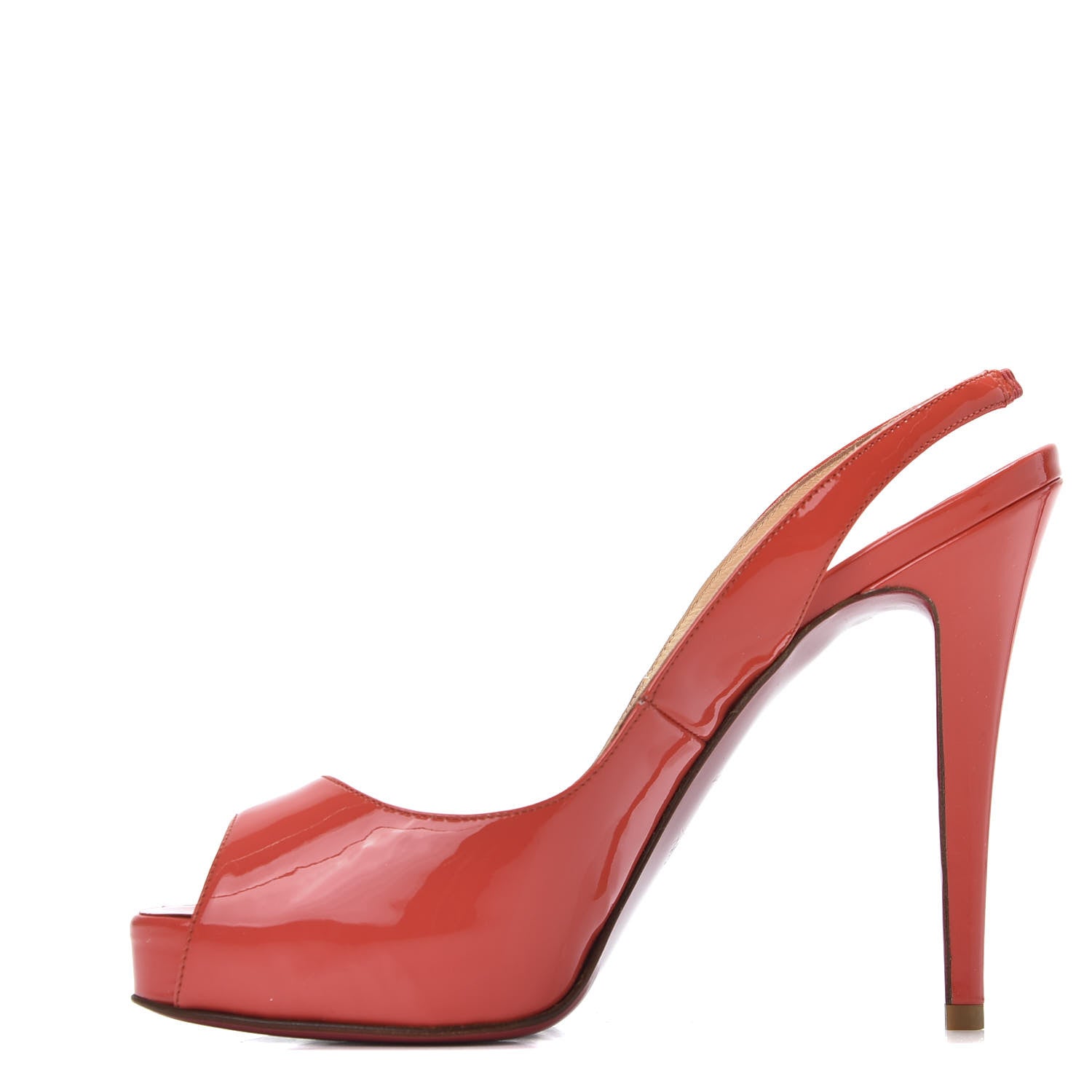 Christian Louboutin Patent No Prive 120 Pumps 37 Corail 1 of 9