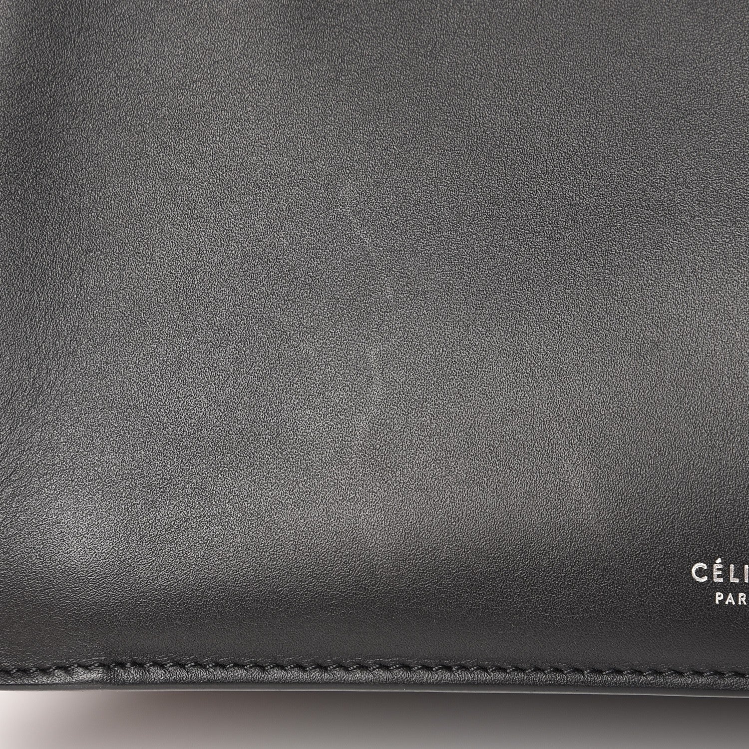 Celine Natural Calfskin Tri-Fold Clutch on Chain Black 10 of 11