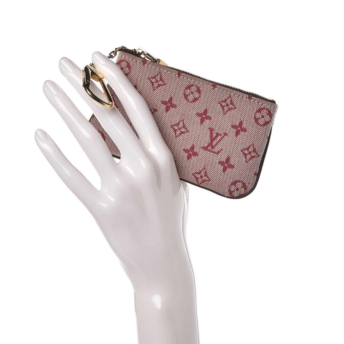 Mini Monogram Key Pouch Cherry