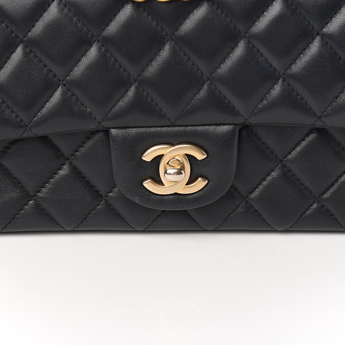 Lambskin Quilted Mini Rectangular Flap Black
