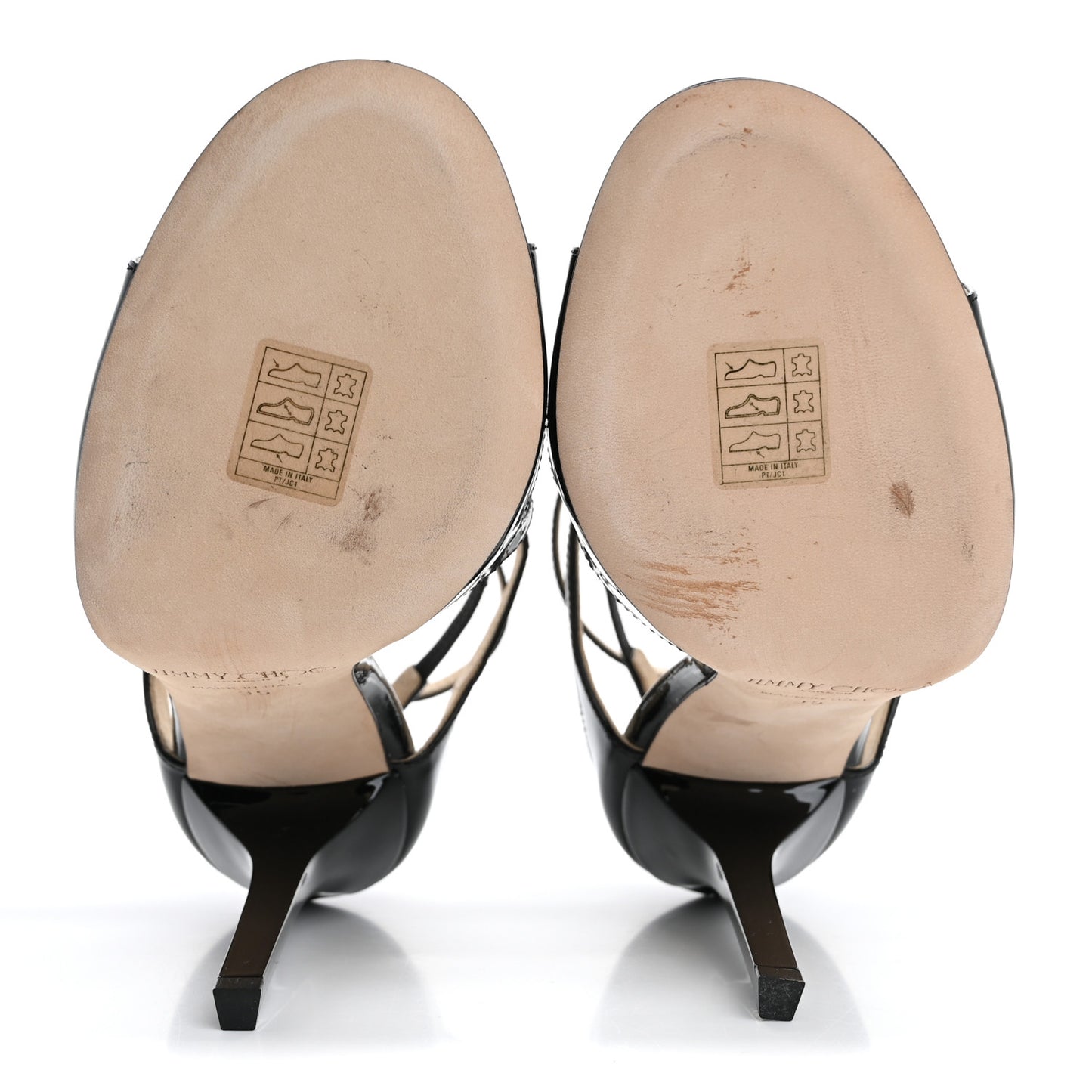 Patent Calfskin Lance Sandals 35 Black