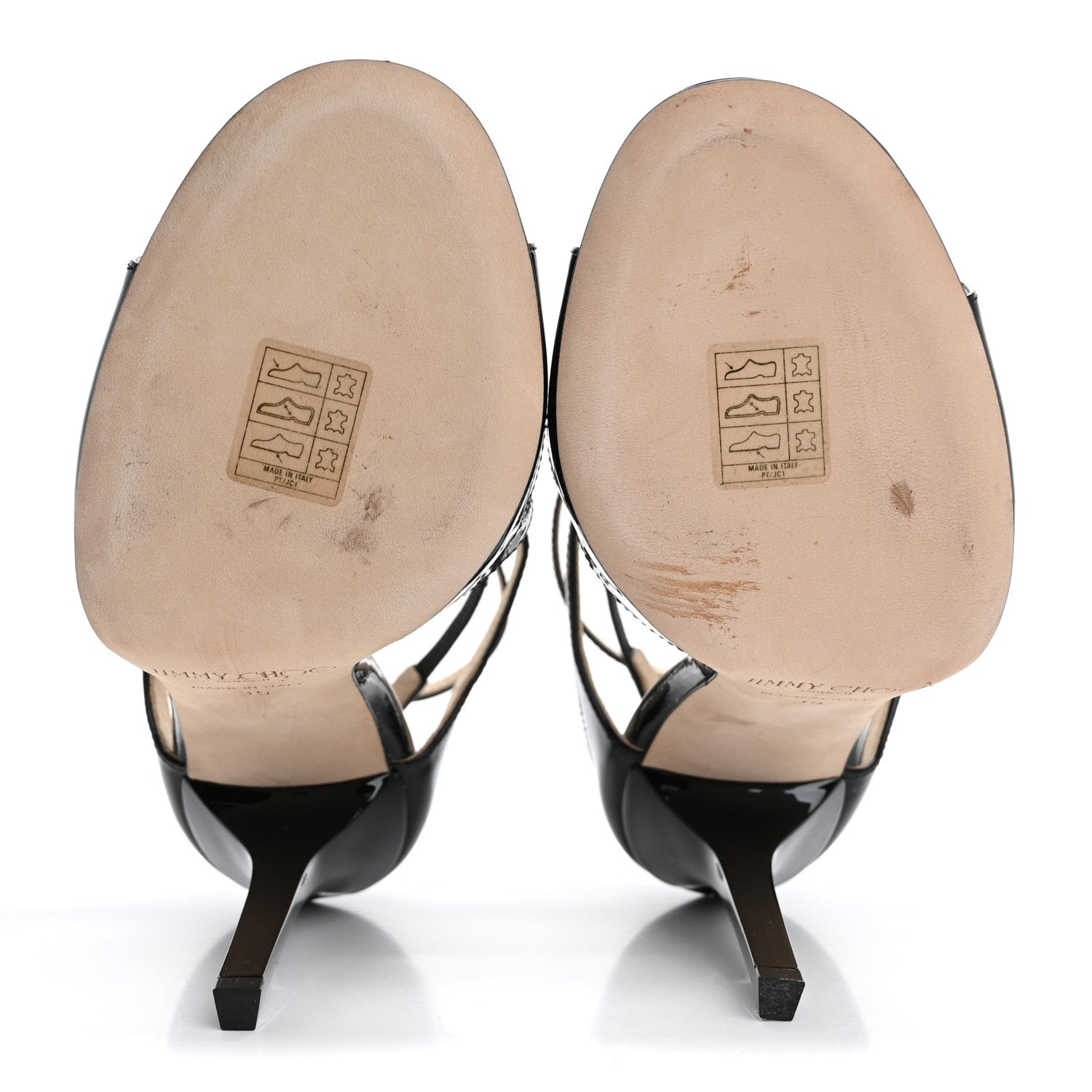 Jimmy Choo Patent Calfskin Lance Sandals 35 Black 6 of 10