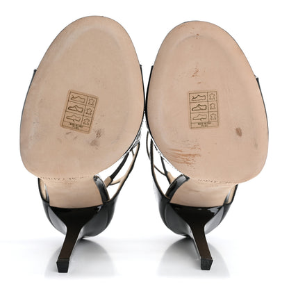 Jimmy Choo Patent Calfskin Lance Sandals 35 Black 6 of 10