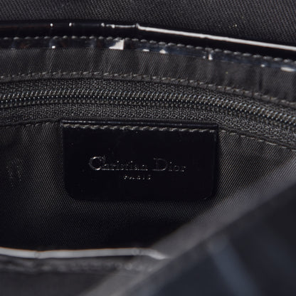 Christian Dior Canvas Patent Calfskin Saddle Bag Black 6 of 8