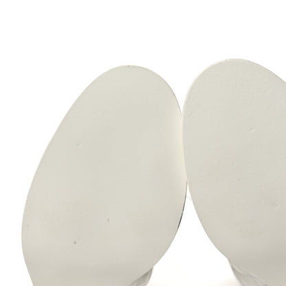 Chanel Crumpled Calfskin Quilted Cap Toe Short Boots 37.5 White Black 10 of 14