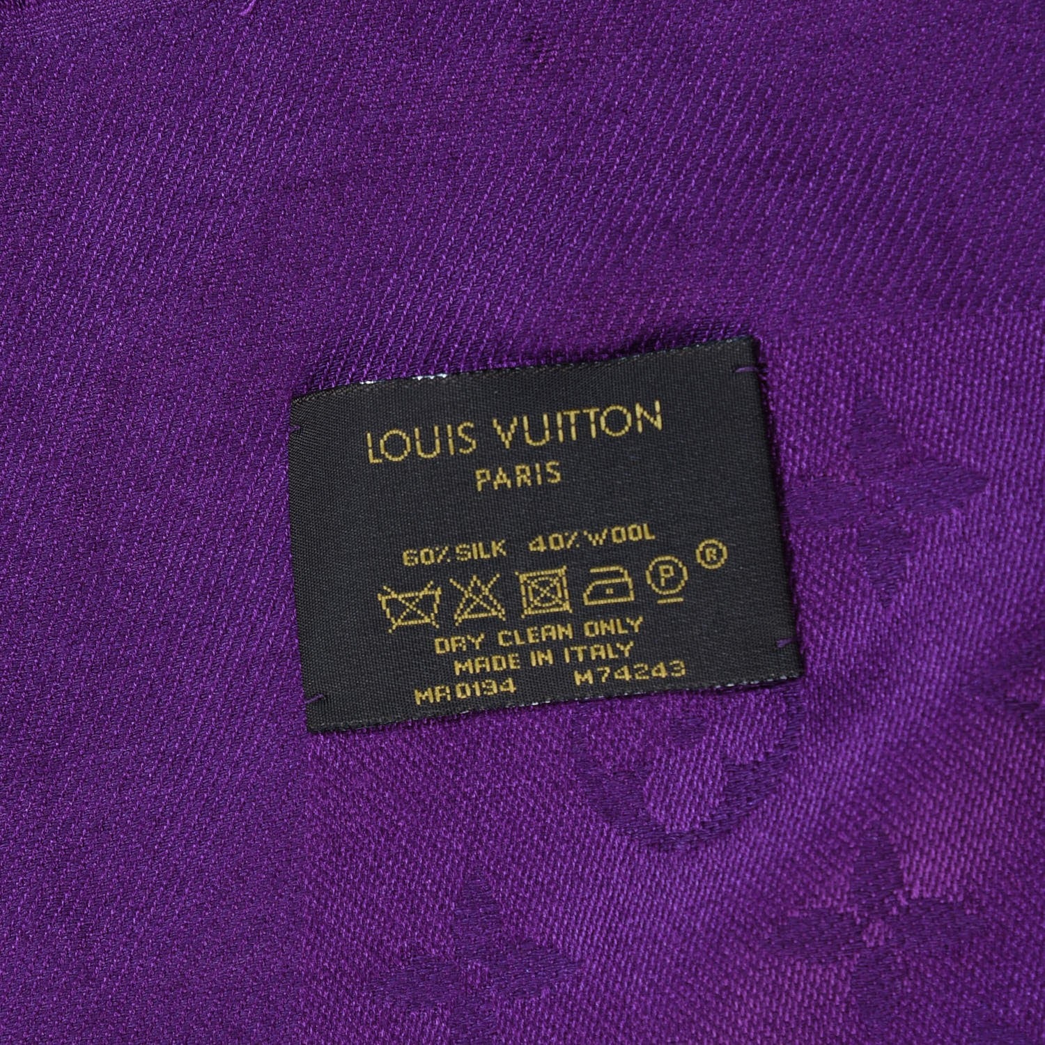 Louis Vuitton Silk Wool Monogram Shawl Cassis 4 of 4