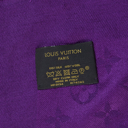 Louis Vuitton Silk Wool Monogram Shawl Cassis 4 of 4