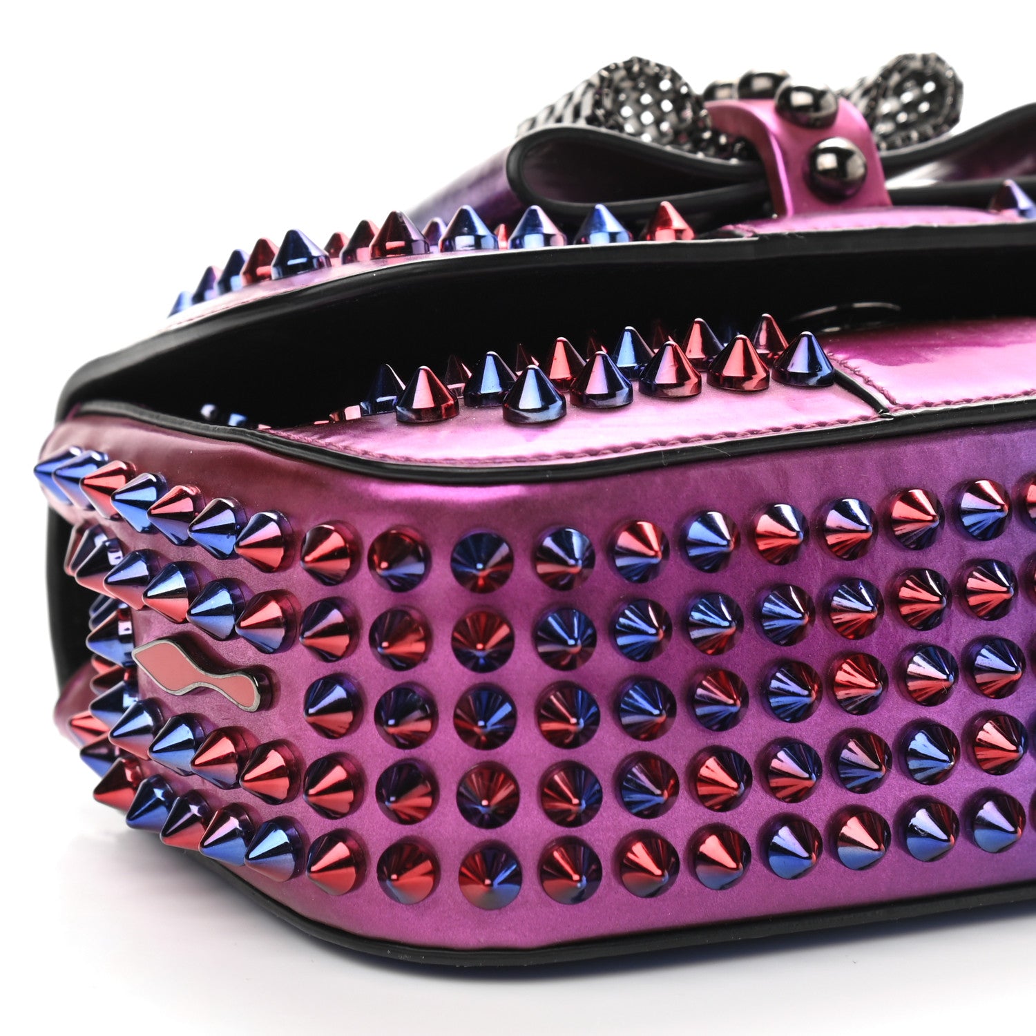 Christian Louboutin Patent Scarabe Spikes Sweety Charity Crossbody Bag Rose Digitale 6 of 8