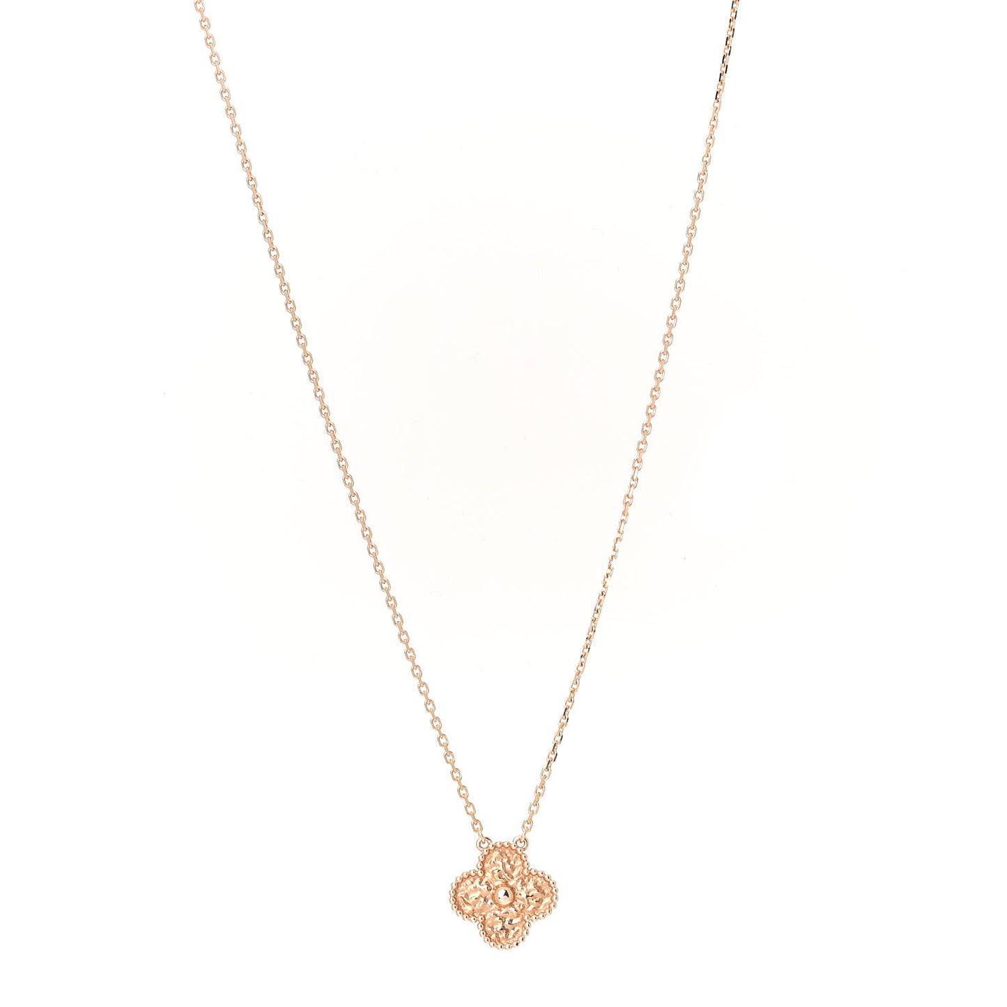 18K Rose Gold Vintage Alhambra Pendant Necklace