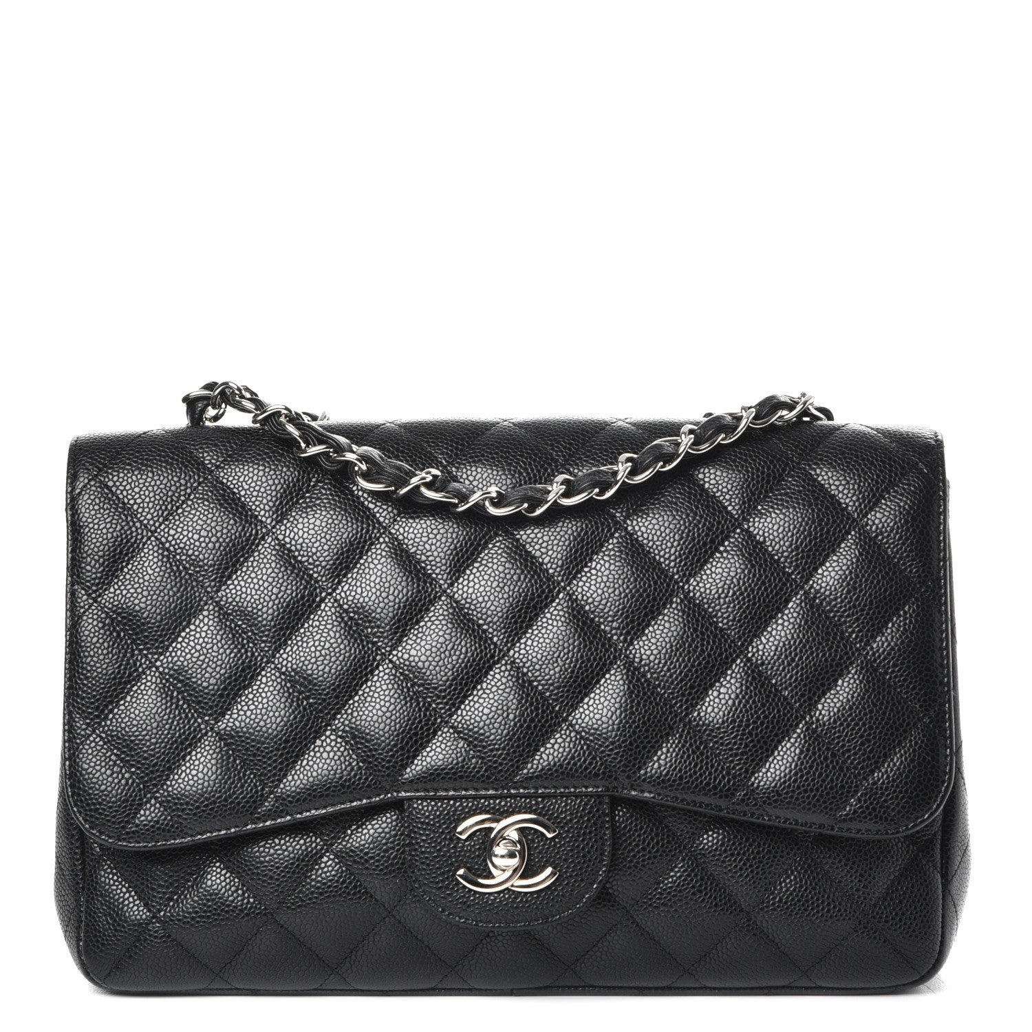 Chanel Caviar Quilted Jumbo Single Flap Black 1 of 8