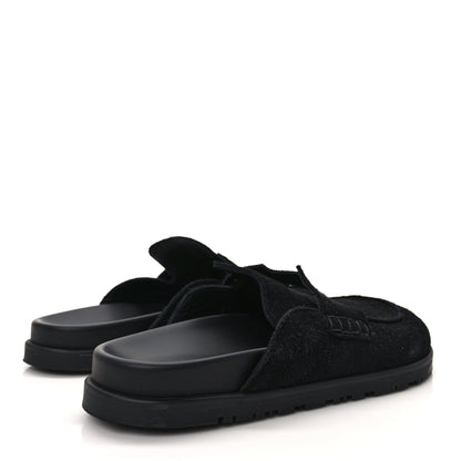 Hermes Suede Calfskin Go Mules 40 Black 4 of 8
