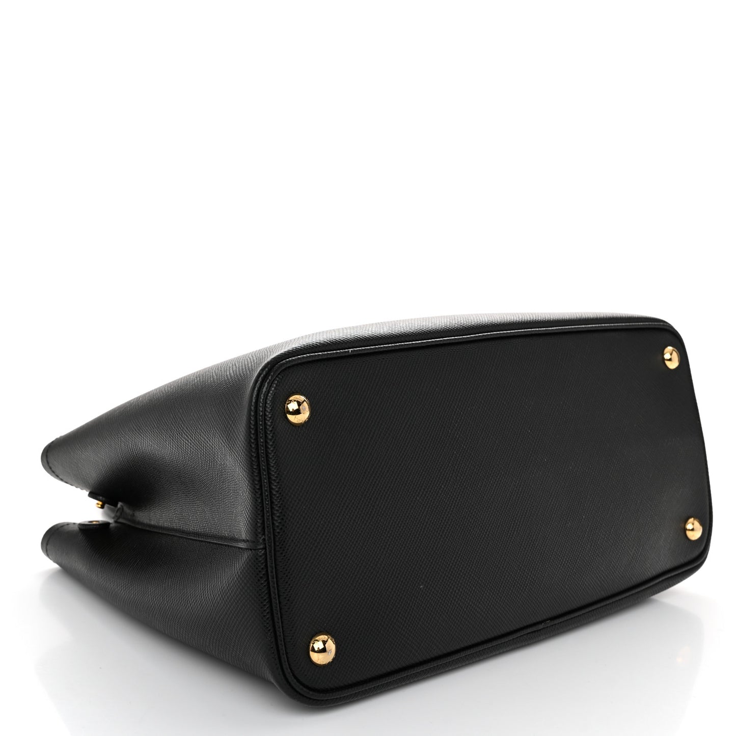 Saffiano Cuir Medium Double Bag Black Fuoco