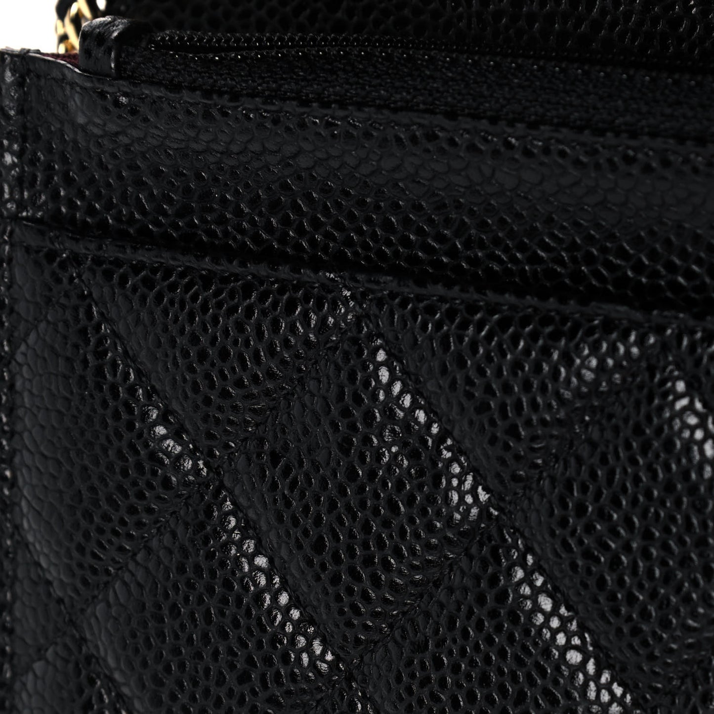 Caviar Quilted Wallet On Chain WOC Black