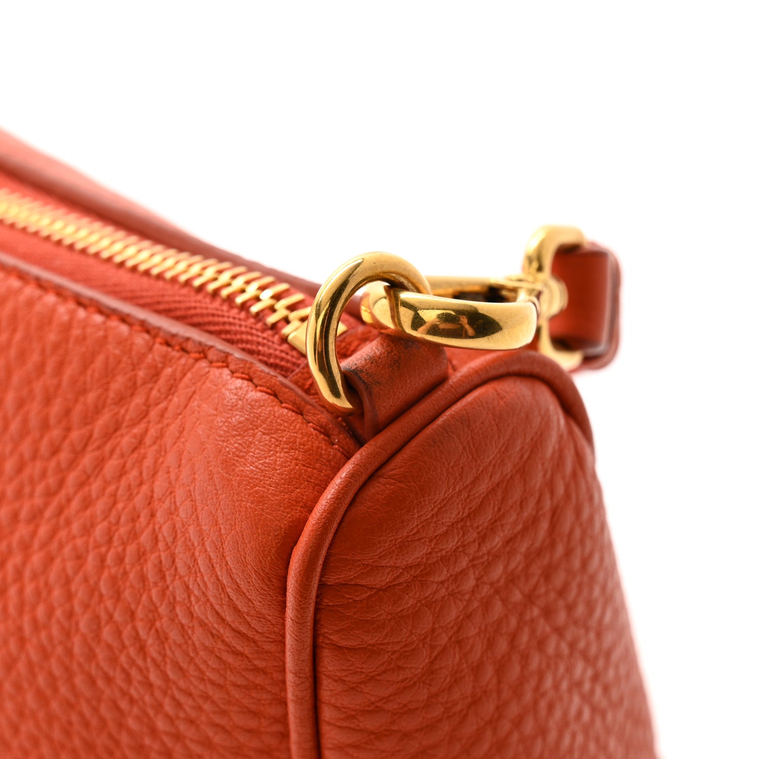 Prada Vitello Daino Shoulder Bag Papaya 11 of 14
