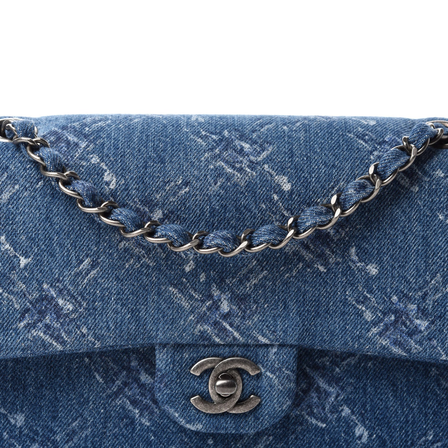 Denim Medium Double Flap Blue
