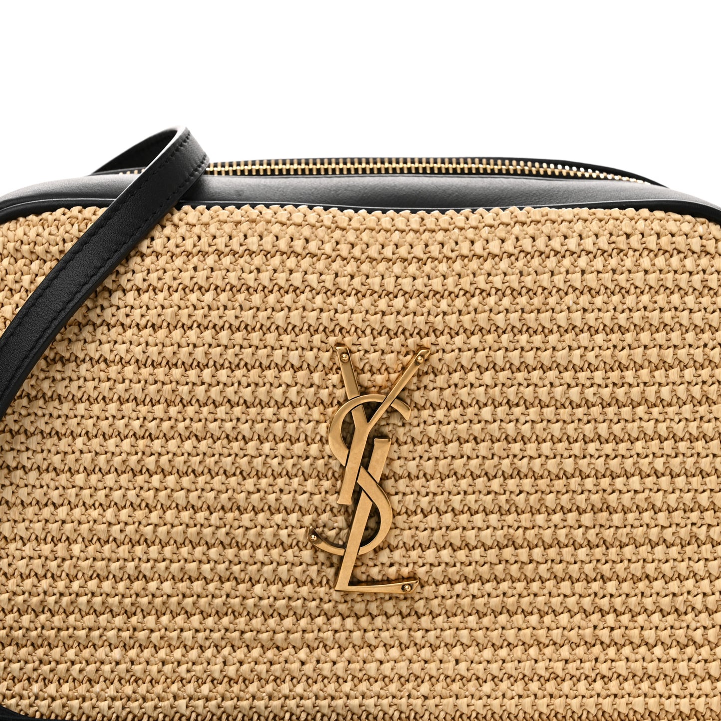Raffia Canvas Monogram Lou Camera Bag Naturel