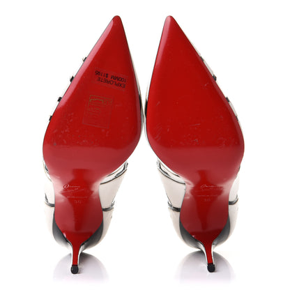 Christian Louboutin Shiny Nappa Patent Explorete 100 Pumps 36 White Black 5 of 7