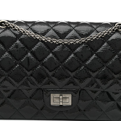 Chanel Distressed Patent Quilted 2.55 Reissue 227 Flap Black 8 of 10