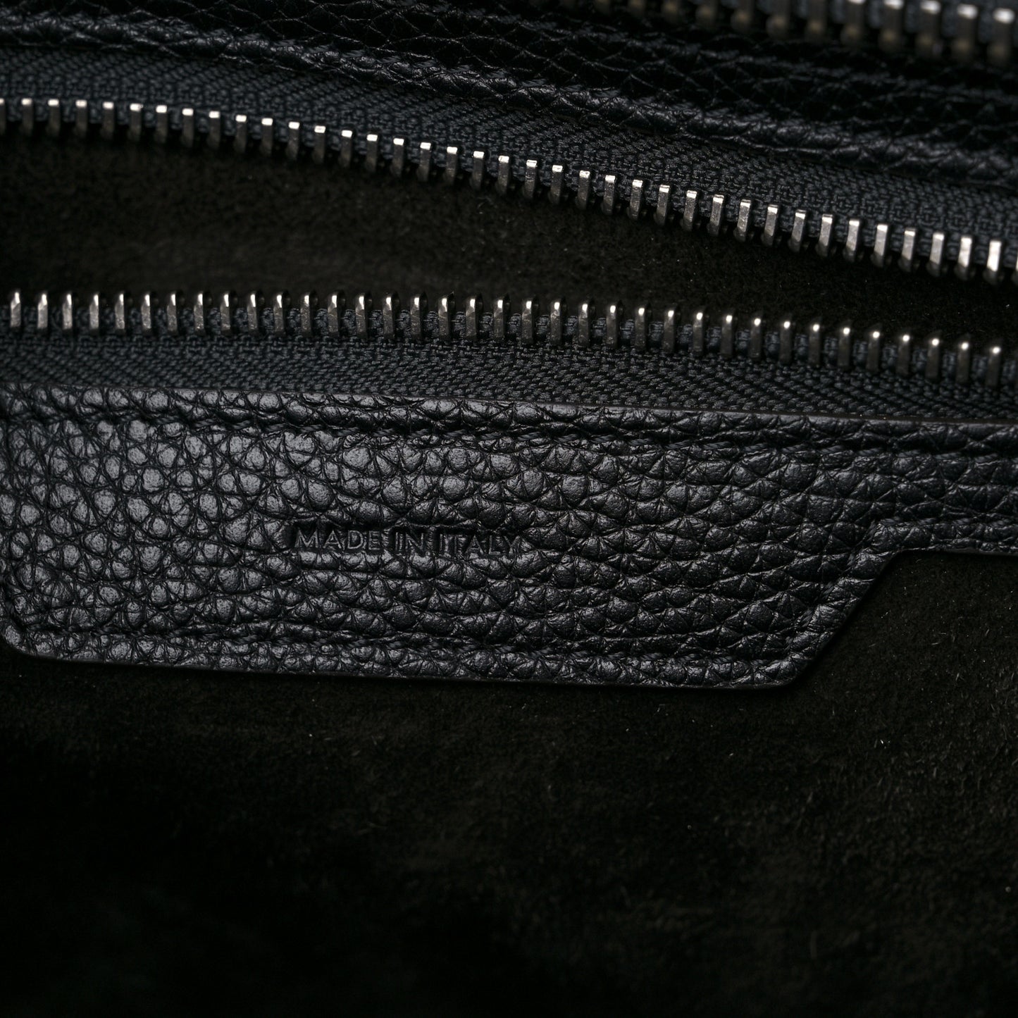 Drummed Calfskin Micro Luggage Black