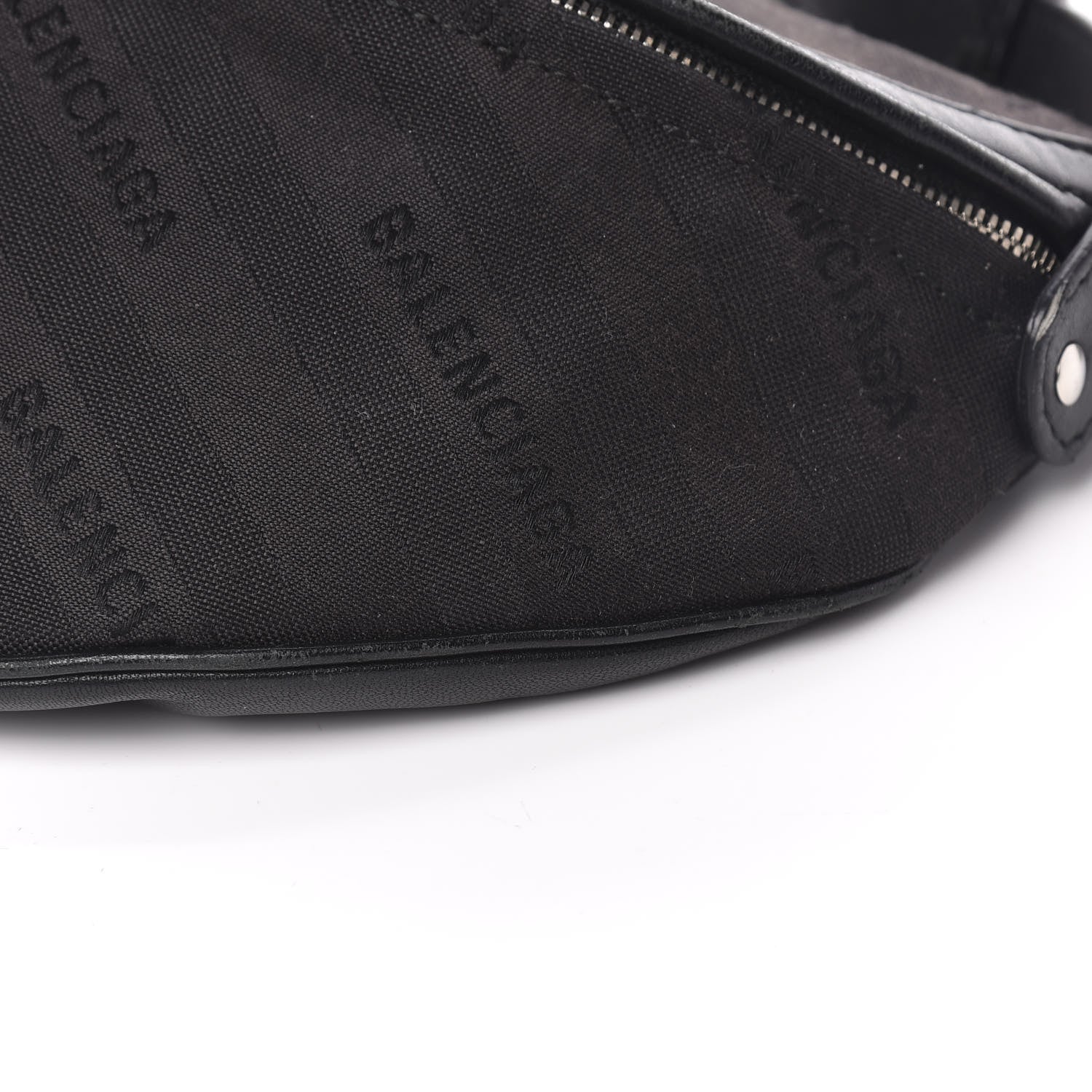 Balenciaga Canvas Jacquard Diagonal Allover Logo XS Souvenir Belt Bag Black 9 of 11