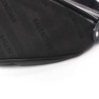 Balenciaga Canvas Jacquard Diagonal Allover Logo XS Souvenir Belt Bag Black 9 of 11