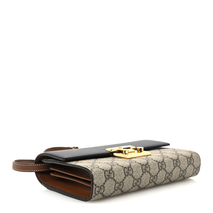 Gucci GG Supreme Monogram Calfskin Mini Padlock Shoulder Bag Beige Black Cuir 4 of 9