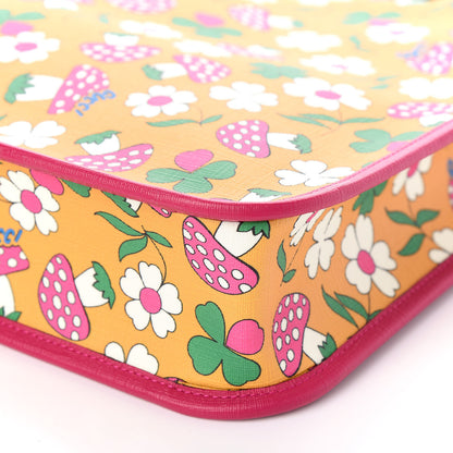 Gucci Canvas Childrens Flower Mushroom Print Tote Pink Yellow 9 of 9