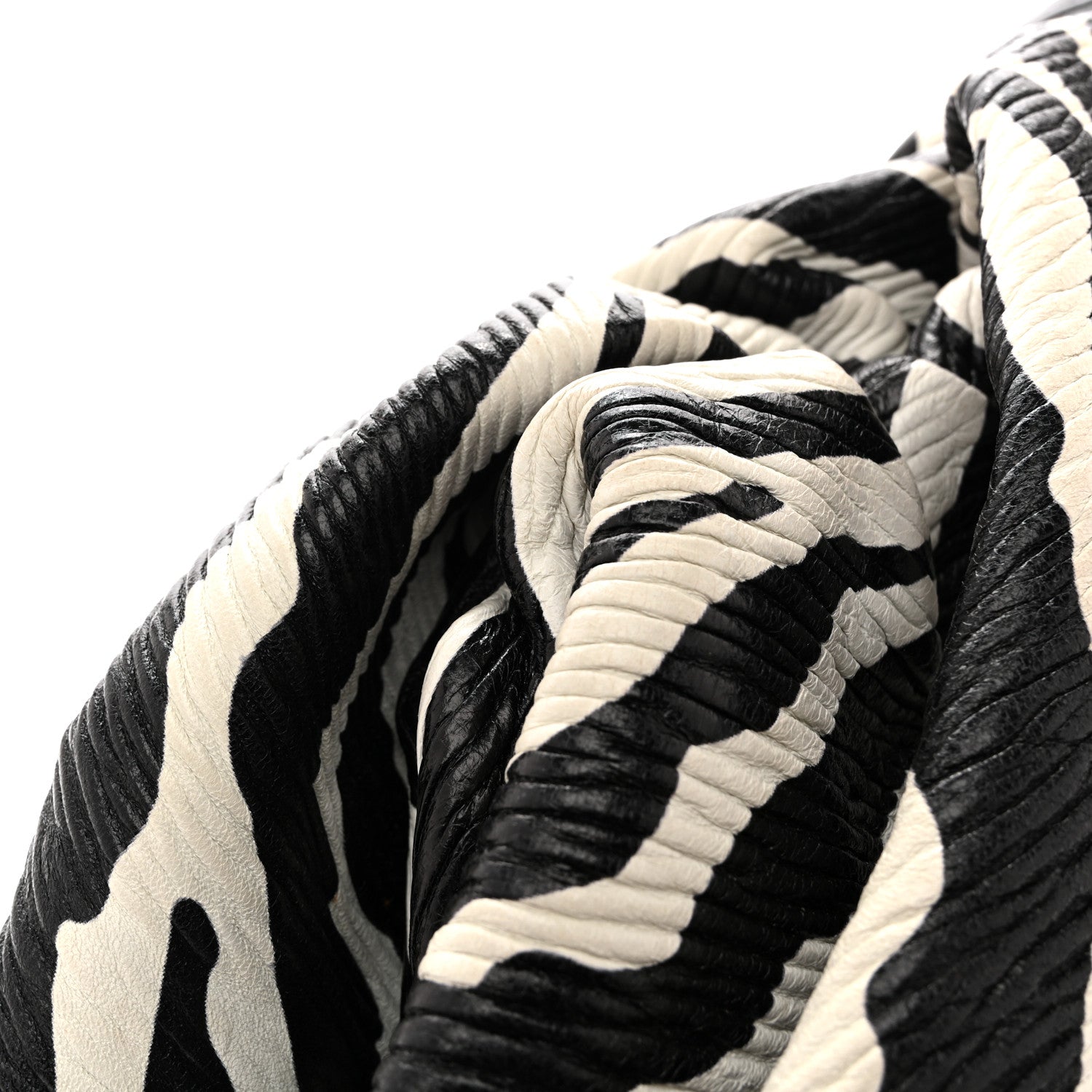 Bottega Veneta Nappa Zebra Print The Pouch Oversized Clutch White Black 11 of 13