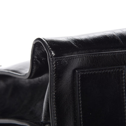 Saint Laurent Cracked Shiny Calfskin Medium Souple Sac De Jour Duffle Black 9 of 13