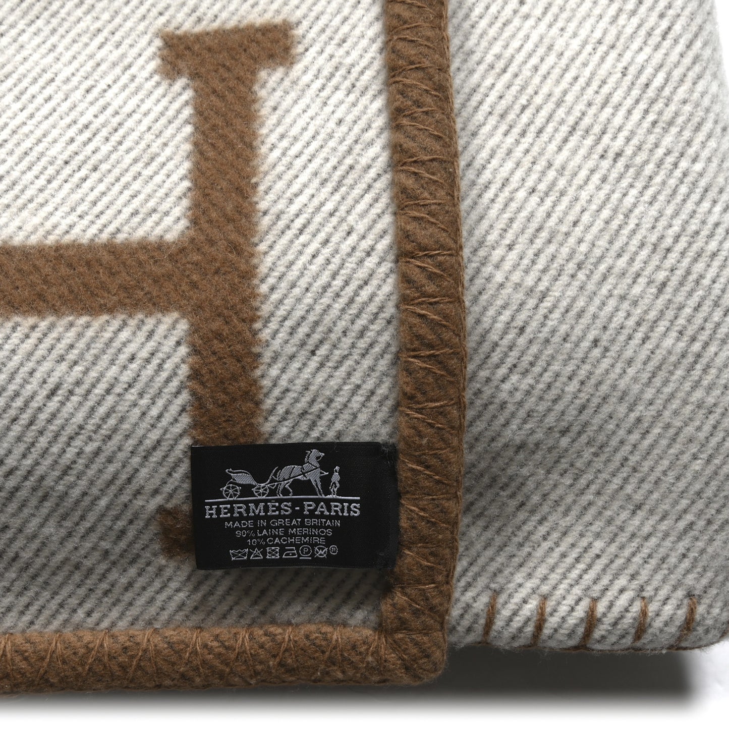 Wool Cashmere Avalon Blanket Ecru Camel