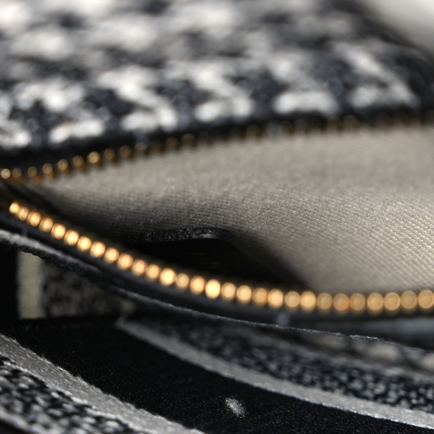 Christian Dior Canvas Houndstooth Embroidered Mini Lady D-Lite Black White 8 of 11