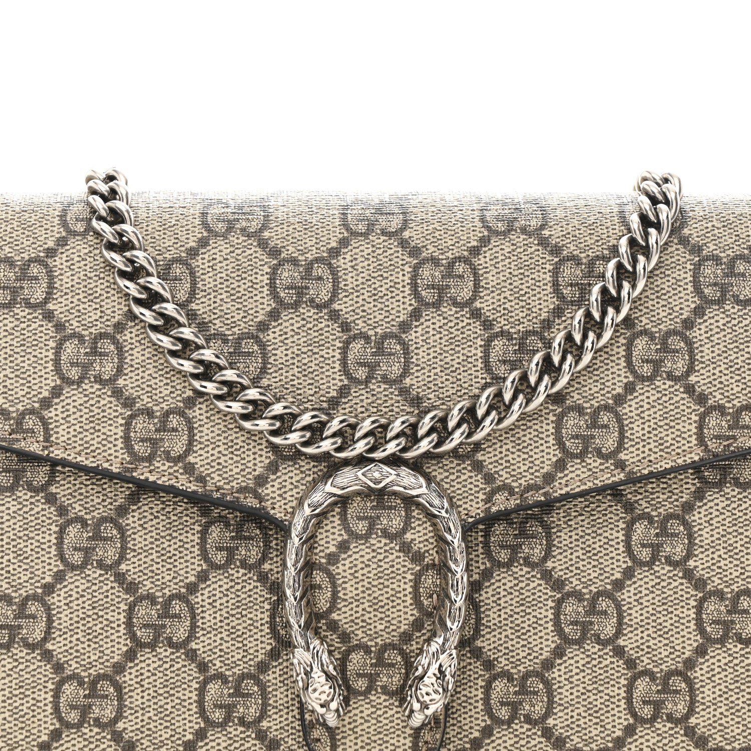 Gucci GG Supreme Monogram Mini Dionysus Chain Wallet Beige Black 6 of 9