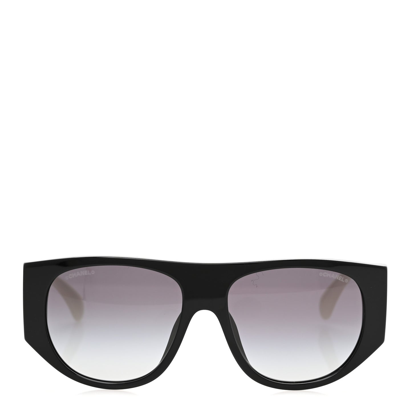 Acetate Quilted CC Pilot Sunglasses 71465 White Black