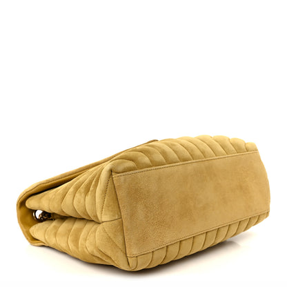 Saint Laurent Suede Y Quilted Monogram Medium Loulou Chain Satchel Chartreuse 4 of 11