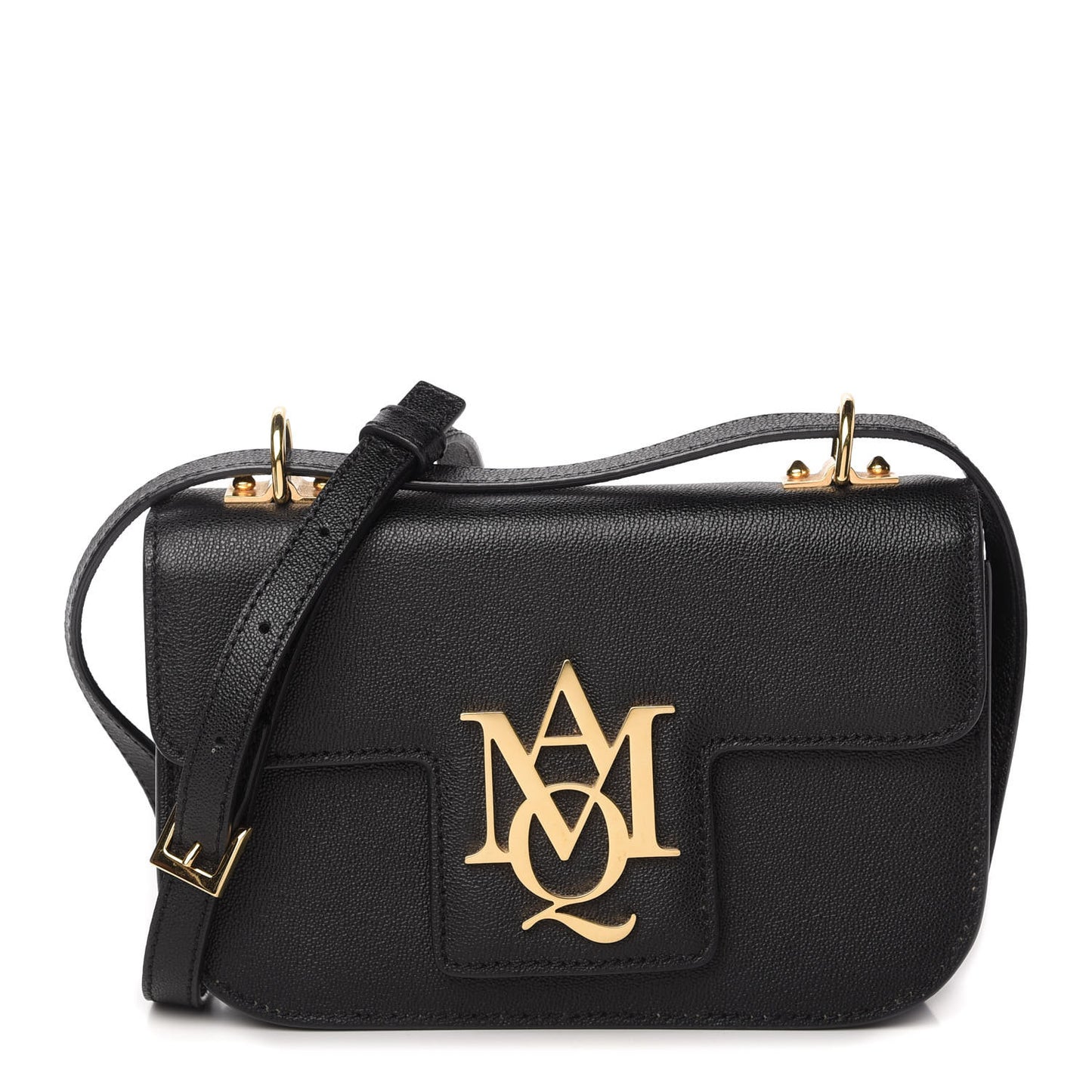 Grained Calfskin Small Insignia Flap Black