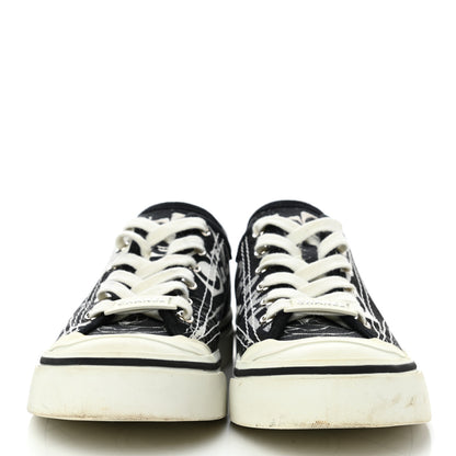 Chanel Printed Fabric Low Top Logo Sneakers 35.5 White Black 2 of 13