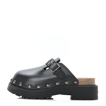 Christian Dior Calfskin Diorquake Buckled Lug Sole 15mm Clogs 38 Black 1 of 10