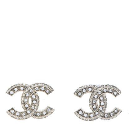 Chanel Crystal Timeless CC Earrings Light Gold 1 of 5