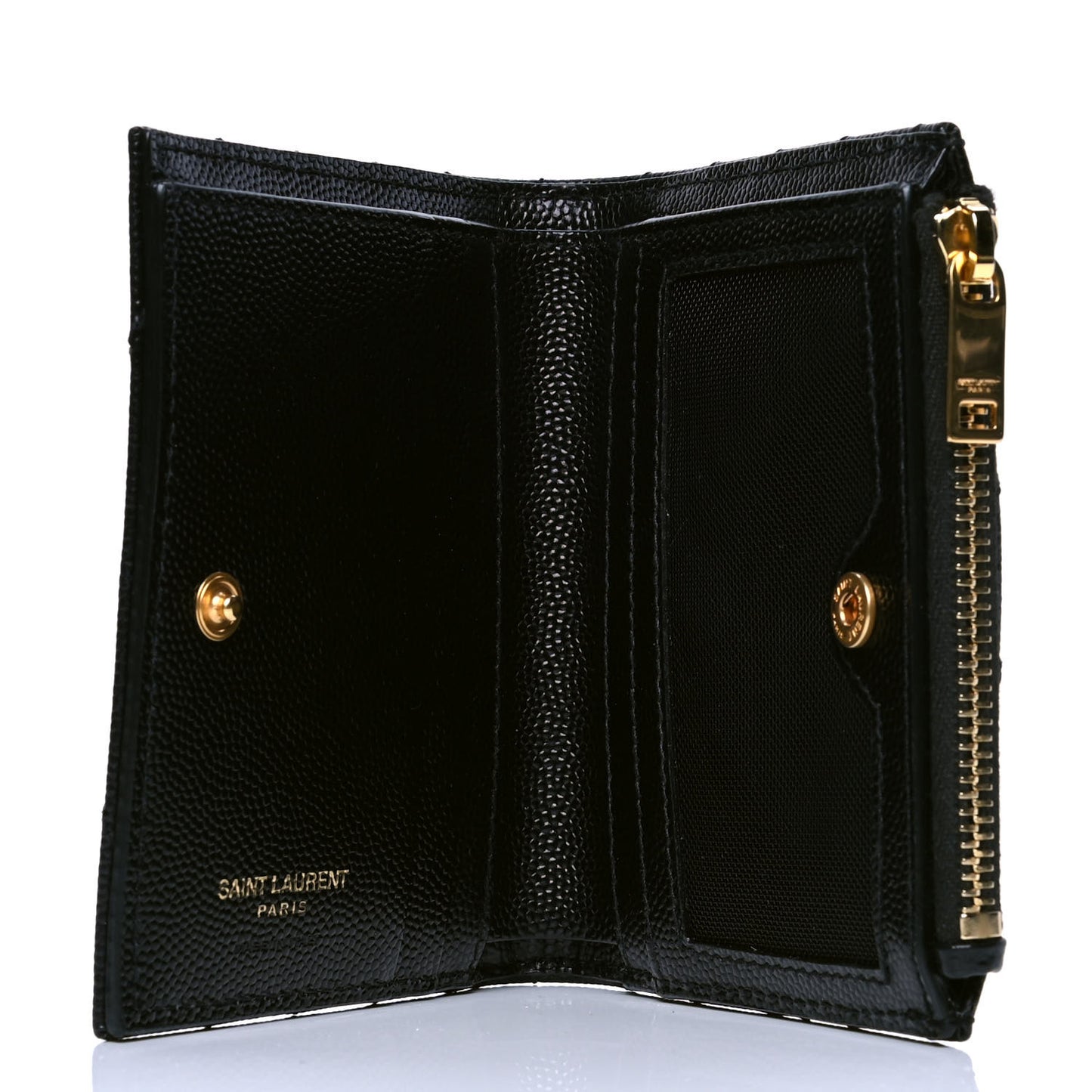 Grain De Poudre Matelasse Chevron Monogram Zipped Card Case Black