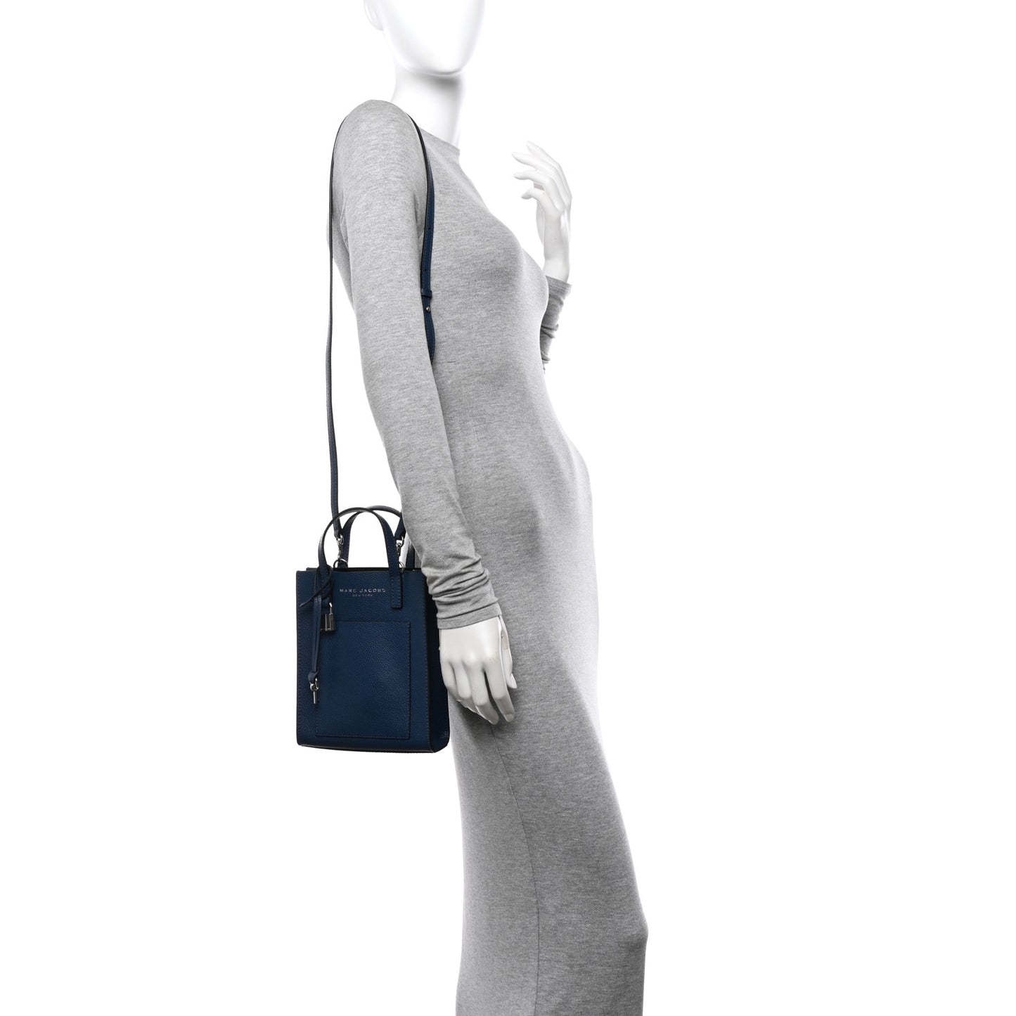 Calfskin Micro Mini Grind Tote Bag Azure Blue