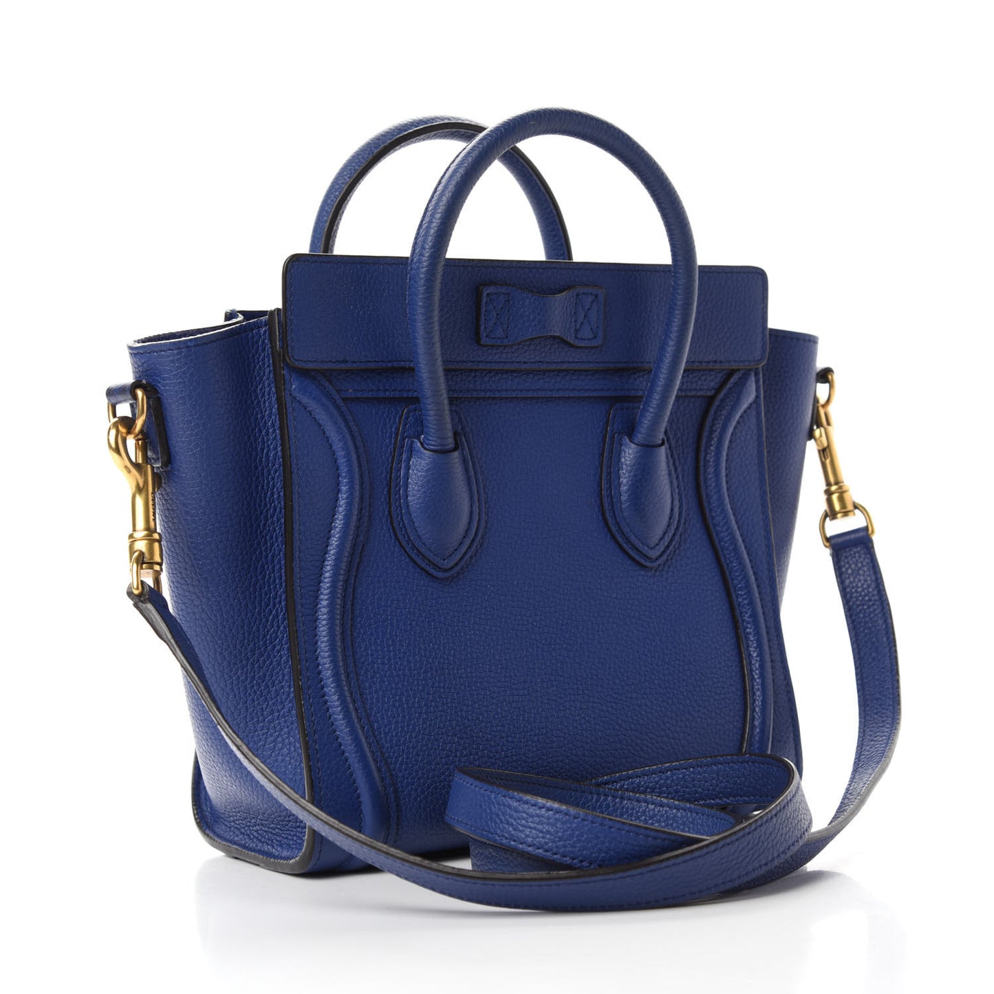 Drummed Calfskin Nano Luggage Indigo