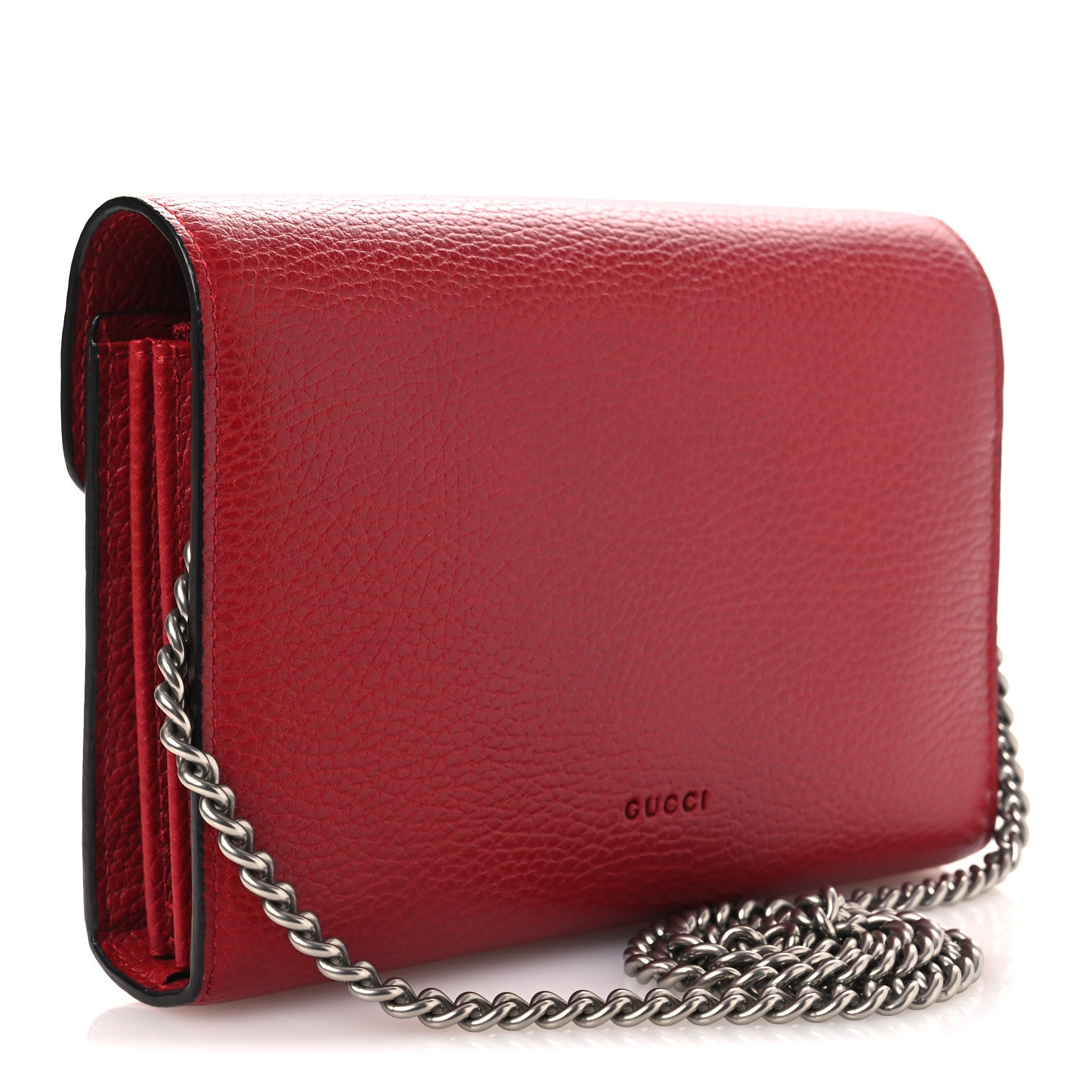 Gucci Calfskin Mini Dionysus Chain Wallet Hibiscus Red 3 of 10