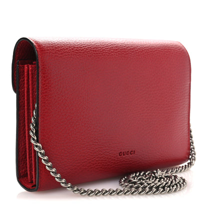 Gucci Calfskin Mini Dionysus Chain Wallet Hibiscus Red 3 of 10