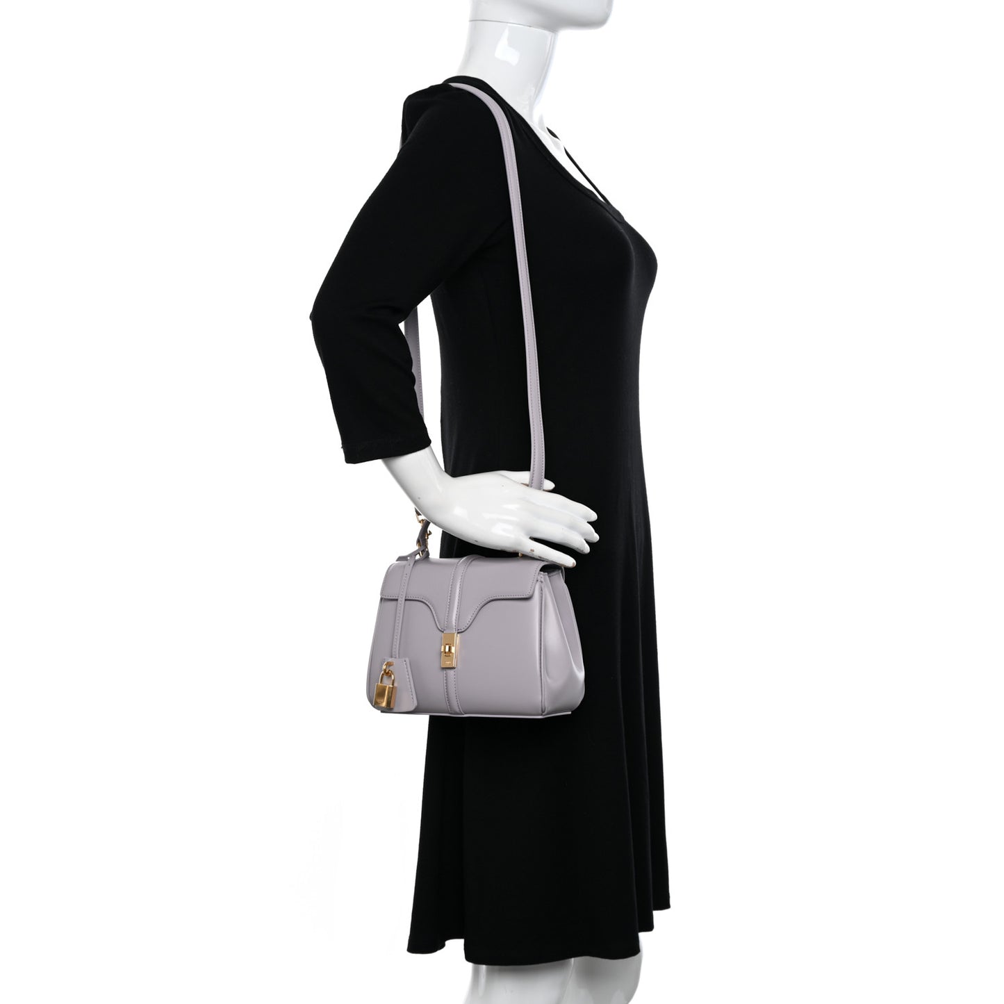 Satinated Calfskin Mini 16 Top Handle Bag Lilac