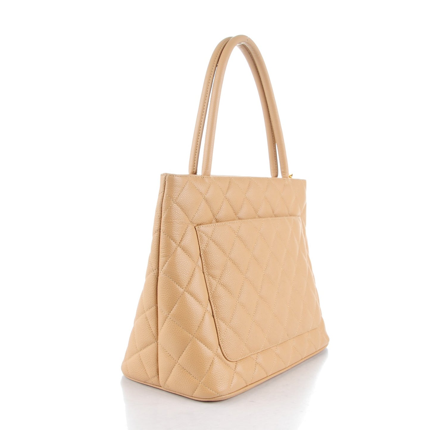 Caviar Quilted Medallion Tote Beige