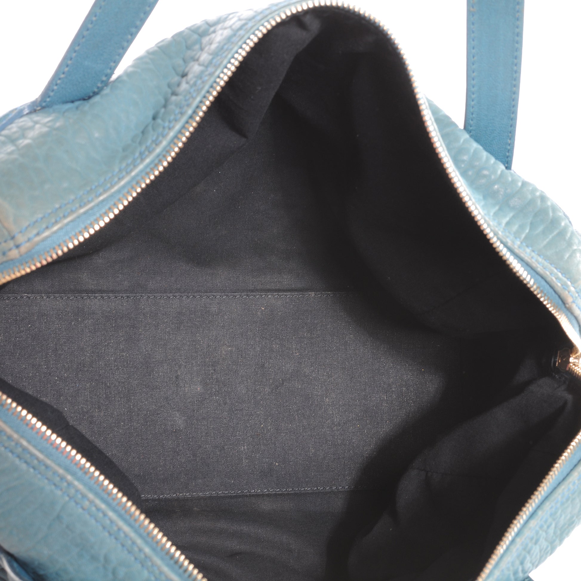Saint Laurent Pebbled Leather Sac Bowly Blue 8 of 8