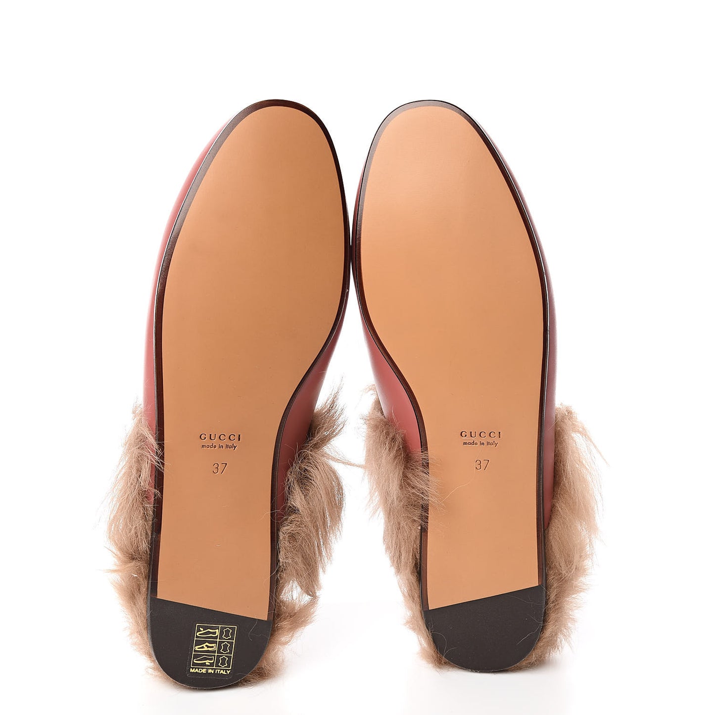 Calfskin Fur Womens Princetown Slippers 37 Lipstick Rose Natural
