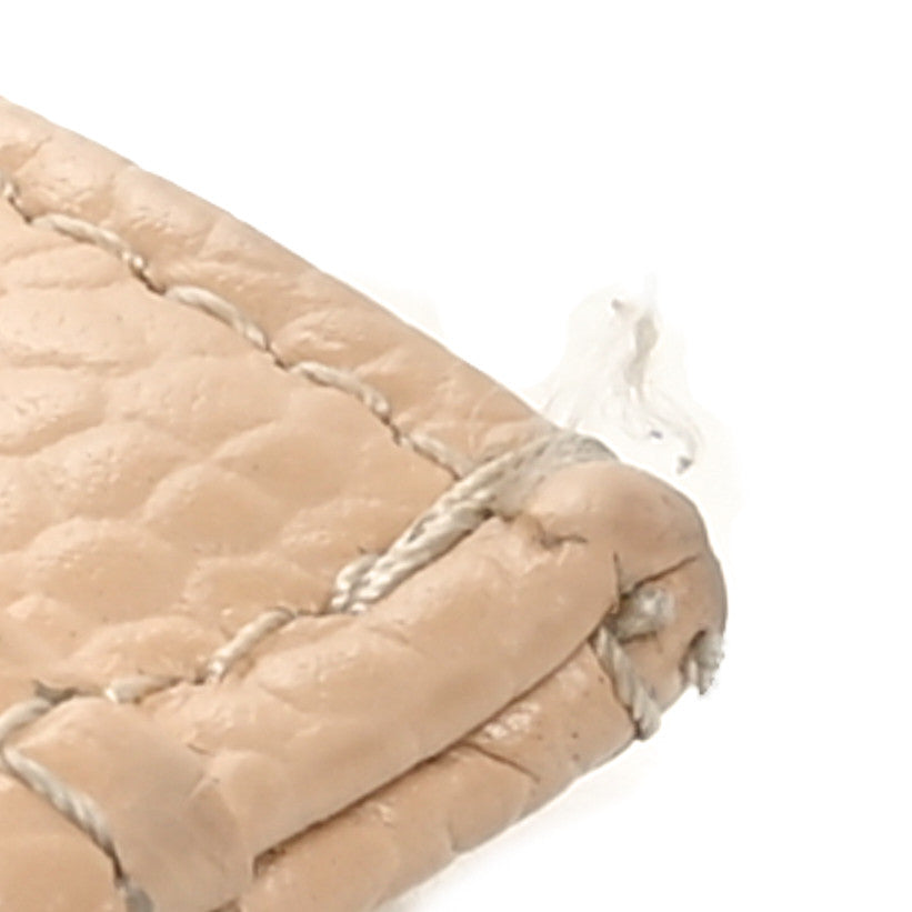 Caviar Quilted Card Holder Beige