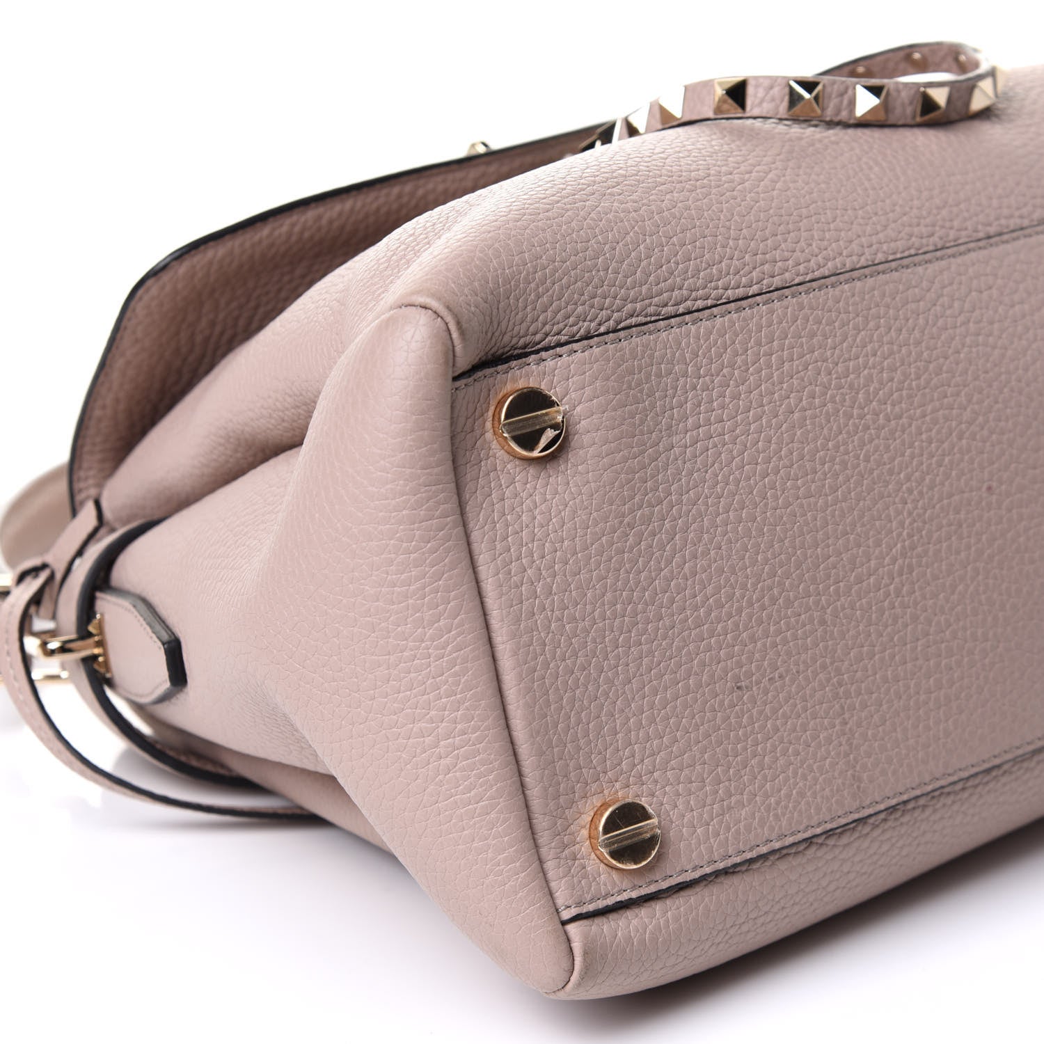 Valentino Garavani Pebbled Calfskin Rockstud Twiny Top Handle Bag Poudre 8 of 10