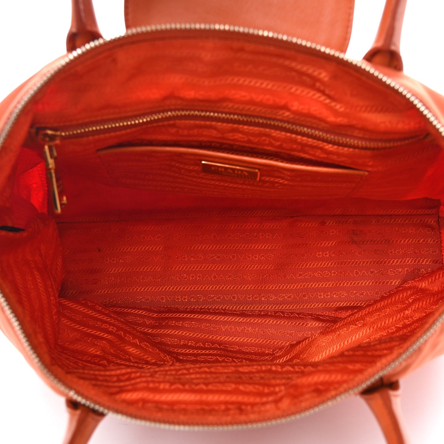 Tessuto Nylon Saffiano Tote Papaya